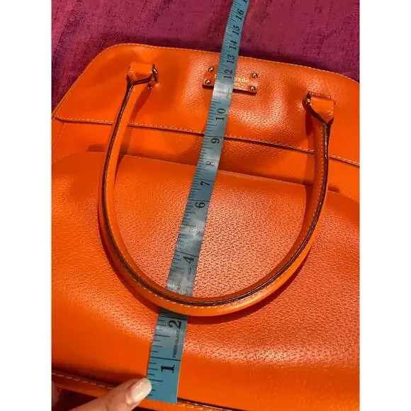 KATE SPADE Orange Wellesley Maeda Satchel Tote Bag Purse EXCELLENT CONDITION - Picture 6 of 9